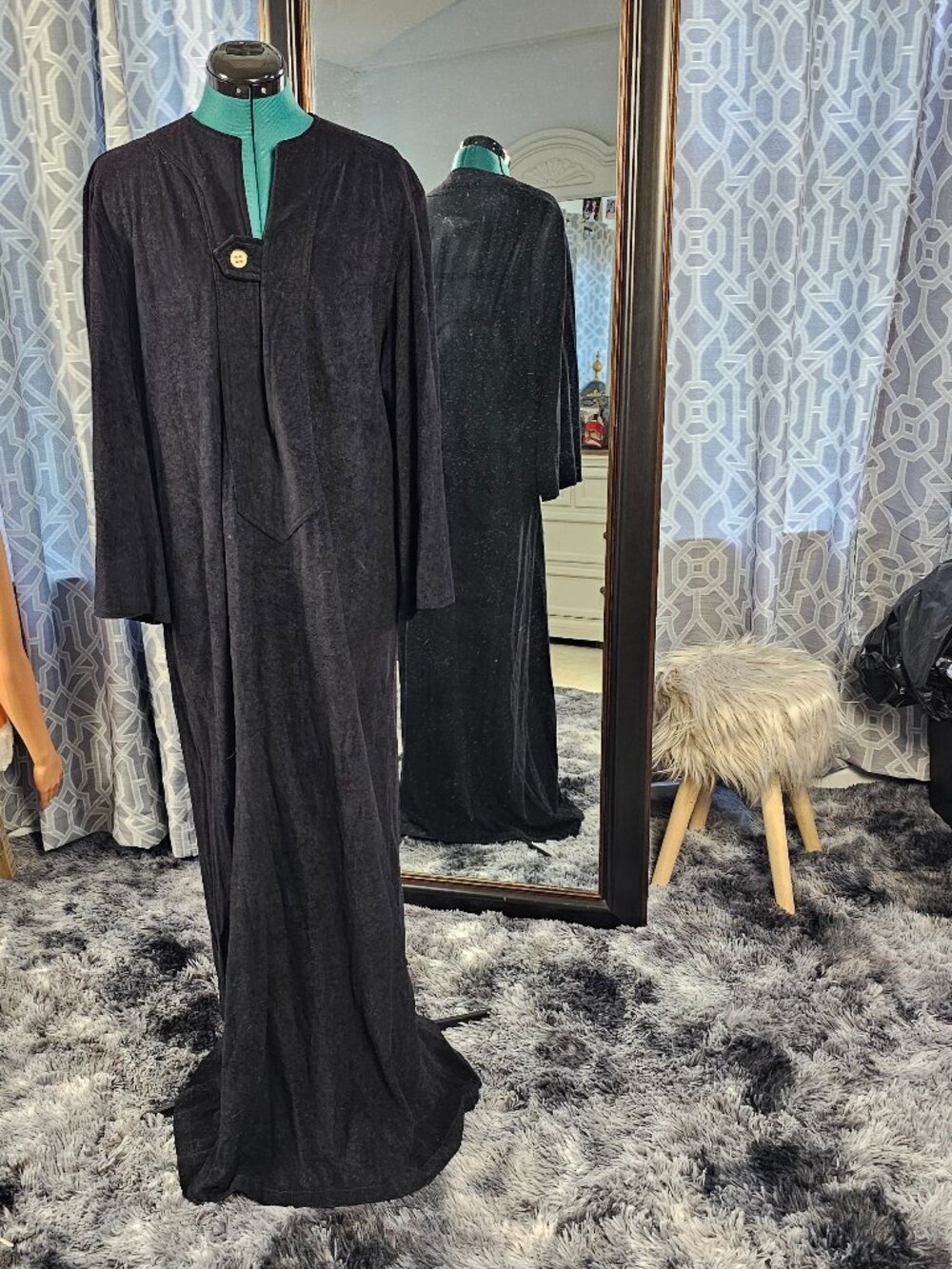 Pincus Company San Antonio Black Maxi Caftan Lounge Gown – One Size